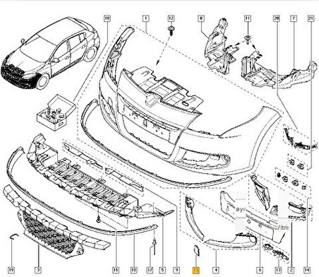 Renault Megane Ön Tampon Çeki Kapak [Orjinal] (511806969R)